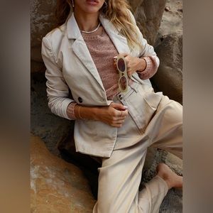 Banana Republic Woven In Italy Corduroy Latte Women’s Blazer Size 38 L NWT